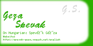 geza spevak business card